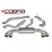 Cobra Sport Turbo Back výfuk pro AUDI TTS (8S) Quattro - Non-Valved, se sportovním katalyzátorem, s rezonátorem, koncovky TP82