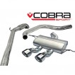 Cobra Sport Turbo Back výfuk SEAT Leon Cupra R (1P) 2.0 TSI - bez sportovního katalyzátoru, bez rezonátoru, koncovka TP34