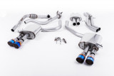 Klapkový catback výfuk AUDI S4 a S5 Sportback B9 3.0 TFSI V6 Milltek Sport - s rezonátorem / kulaté titanově modré koncovky GT100