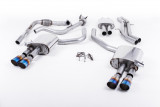 Klapkový catback výfuk AUDI S4 a S5 Sportback B9 3.0 TFSI V6 Milltek Sport - s rezonátorem / kulaté titanově modré koncovky GT90