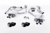 Klapkový catback výfuk AUDI S4 a S5 Sportback B9 3.0 TFSI V6 Milltek Sport - s rezonátorem / kulaté karbonové koncovky JET100