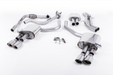 Klapkový catback výfuk AUDI S4 a S5 Sportback B9 3.0 TFSI V6 Milltek Sport - s rezonátorem / oválné leštěné koncovky