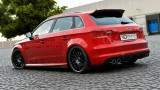 Maxton Design Boční lišty zadního nárazníku Audi A3 S-Line/S3 8V Sportback/Hatchback - černý lesklý lak