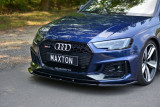 Maxton Design Spoiler předního nárazníku Audi RS4 B9 V.1 - černý lesklý lak