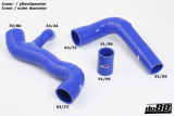 Do88 Set tlakových silikonových hadic se zachováním symposeru Ford Focus mk2 RS 2,5T R5 - Modrá