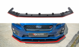Maxton Design Spoiler předního nárazníku Subaru WRX STI V.4 - texturovaný plast + červená