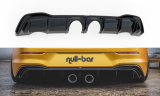 Maxton Design Spoiler zadního nárazníku s koncovkami výfuku (vzhled R32) VW Golf VIII - černý lesklý lak