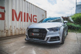 Maxton Design Spoiler předního nárazníku Audi S3 8V Sedan Facelift V.3 - texturovaný plast