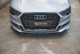 Maxton Design Spoiler předního nárazníku Audi S3 8V Sedan Facelift V.3 - černý lesklý lak