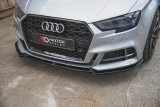 Maxton Design Spoiler předního nárazníku Audi S3 8V Sedan Facelift V.3 - černý lesklý lak