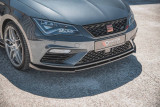 Maxton Design Spoiler předního nárazníku Seat Leon (5F) Cupra Facelift V.6 - černý lesklý lak