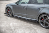 Maxton Design Zesílené prahové lišty Racing s křidélky Audi RS3 (8V) Sportback - matná černá
