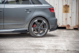 Maxton Design Zesílené boční lišty zadního nárazníku Racing s křidélky Audi RS3 (8V) Sportback - matná černá