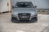 Maxton Design Zesílený spoiler předního nárazníku Racing s křidélky Audi RS3 (8V) Sportback - lesklá černá