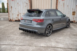 Maxton Design Boční lišty zadního nárazníku Audi RS3 (8V) Sportback V.2 - černý lesklý lak