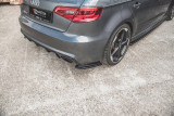 Maxton Design Boční lišty zadního nárazníku Audi RS3 (8V) Sportback V.1 - černý lesklý lak
