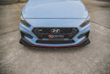 Maxton Design Zesílený spoiler předního nárazníku Racing s křidélky Hyundai I30N - matná červeno-černá