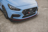 Maxton Design Zesílený spoiler předního nárazníku Racing s křidélky Hyundai I30N - lesklá červeno-černá