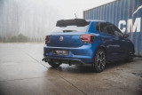 Maxton Design Zesílený spoiler zadního nárazníku s křidélky VW Polo Mk6 GTI - červeno-černý + matná křidélka