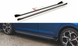 Maxton Design Zesílené prahové lišty Racing s křidélky VW Polo Mk6 GTI - černé + matná křidélka