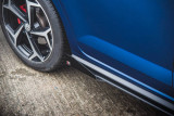 Maxton Design Zesílené prahové lišty Racing s křidélky VW Polo Mk6 GTI - červeno-černé + lesklá křidélka