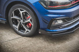 Maxton Design Zesílený spoiler předního nárazníku Racing s křidélky VW Polo Mk6 GTI - černý + matná křidélka