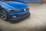 Maxton Design Zesílený spoiler předního nárazníku Racing s křidélky VW Polo Mk6 GTI - červeno-černý + matná křidélka