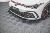 Maxton Design Zesílený spoiler předního nárazníku s křidélky Racing VW Golf VIII GTI - červeno-černá