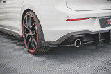 Maxton Design Zesílené boční lišty zadního nárazníku s křidélky Racing VW Golf VIII GTI - červeno-černá