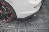 Maxton Design Zesílené boční lišty zadního nárazníku s křidélky Racing VW Golf VIII GTI - červeno-černá