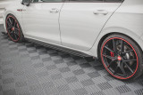 Maxton Design Zesílené prahové lišty s křidélky Racing VW Golf VIII GTI - černá