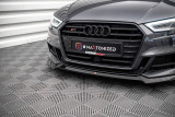 Maxton Design Spoiler předního nárazníku AUDI S3 8V Sportback Facelift V.3 - černý lesklý lak