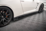 Maxton Design Prahové lišty s křidélky Nissan GT-R Facelift - černý lesklý lak