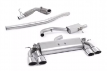 Turbo-back výfuk s Hi-Flow sport katalyzátorem VW Golf 7 R 2.0 TSI Milltek Sport - Tišší(EC schválení) / Leštěné oválné koncovky