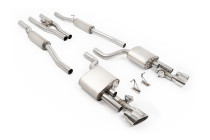 Valved Catback exhaust AUDI RS4 B7 4.2 FSI - V2 / polished oval tips