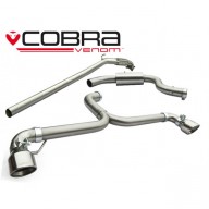 Cobra Sport Turbo Back výfuk VW Scirocco R  - bez sportovního katalyzátoru, koncovka TP38-BLK