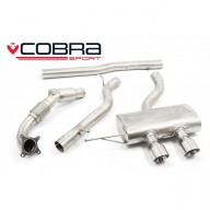 Cobra Sport Turbo Back výfuk VW Golf (5K) R - se sportovním katalyzátorem, bez rezonátoru, koncovka TP34