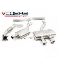 Cobra Sport Turbo Back výfuk VW Golf (5K) R - bez sportovního katalyzátoru, s rezonátorem, koncovka TP38-BLK