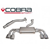 Cobra Sport Cat Back výfuk pro VW Golf (5G) R - Non-Valved, s rezonátorem, koncovka TP89-BLK