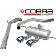 Cobra Sport Turbo Back výfuk SEAT Leon Cupra R (1P) 2.0 TSI - bez sportovního katalyzátoru, bez rezonátoru, koncovka TP38