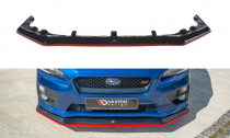 Maxton Design Spoiler předního nárazníku Subaru WRX STI V.3 - černý lesklý lak + červená