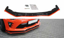 Maxton Design Spoiler předního nárazníku Toyota GT86 Facelift V.4 - černý lesklý lak + červená