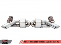 AWE Tuning Sportovní výfukový systém pro Porsche 911 991.2 Turbo & Turbo S 3.8T - RSR Leštěné koncovky