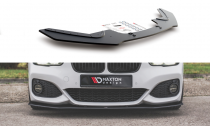 Maxton Design Zesílený spoiler předního nárazníku Racing BMW 1 M-Paket / M140i F20 Facelift V.3 - černá