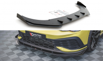 Maxton Design Zesílený spoiler předního nárazníku s křidélky Racing VW Golf VIII GTI Clubsport - černá