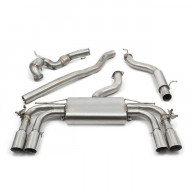 Cobra Sport Valved Turboback exhaust with sports catalyst Audi S3 (8V) 3-door - resonated / TP92-BLK tips