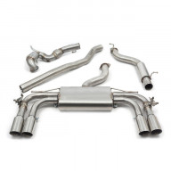 Cobra Sport Valved Turboback exhaust with sports catalyst Audi S3 (8V) Limousine - resonated / TP92-BLK tips
