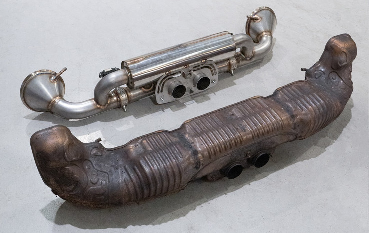 Catback výfuk Porsche 911 GT3 992 4.0L H6 Milltek Sport - Leštěné koncovky