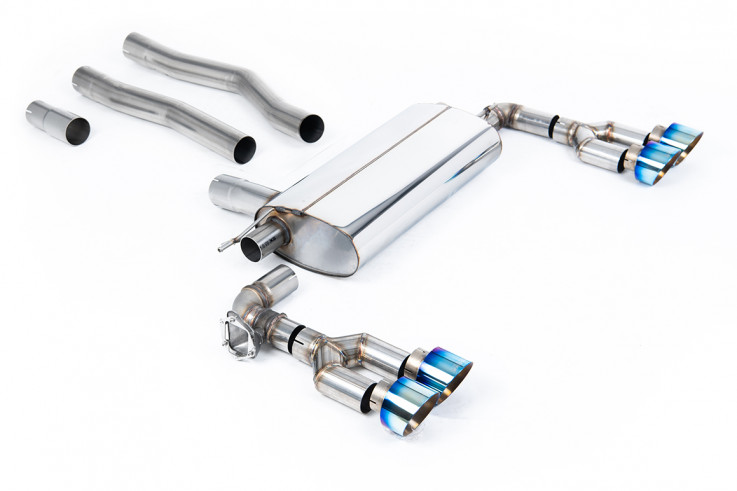 OPF-back exhaust system BMW 1 128ti (F40 5-door) - Quad GT-100 Burnt Titanium Trims / Maxton diffuser