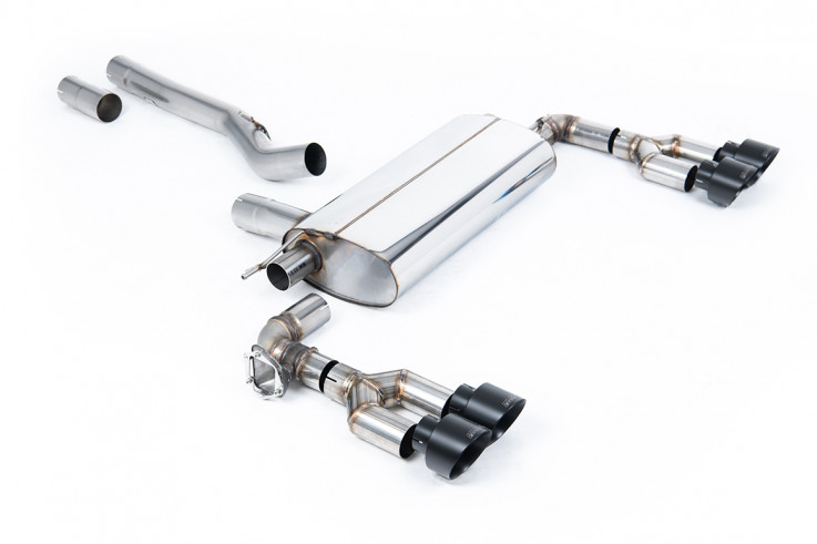 OPF-back výfuk BMW 1 M135i xDrive (F40 5ti-dvéř) Milltek Sport - černé koncovky / Maxton difuzor